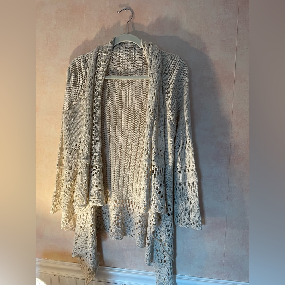 Piccolo Bella size, s/m loose knit cardigan, ivory in excellent condition